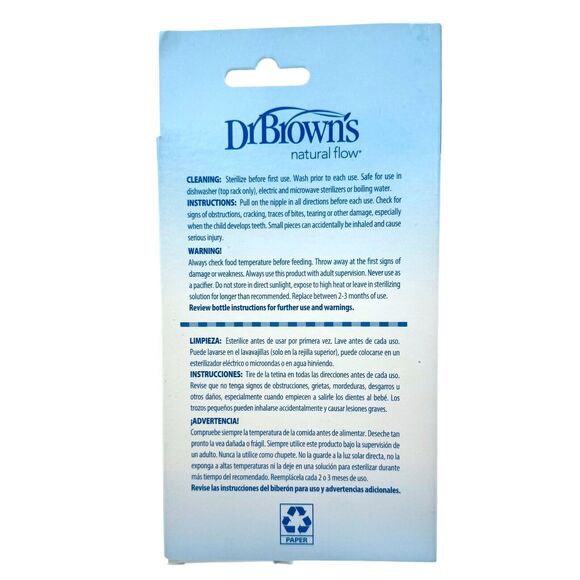 Dr. Brown's Original Nipple Level 4 9m+ Fast-Flow Feeding System 6-count NEW - Picture 4 of 7